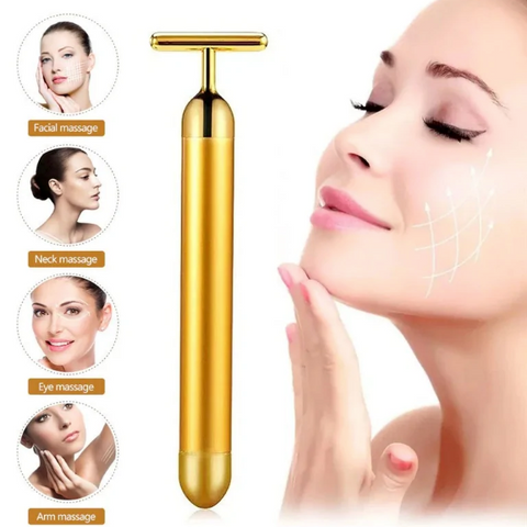 Energy 24K Gold T Beauty Bar Facial Roller Massager